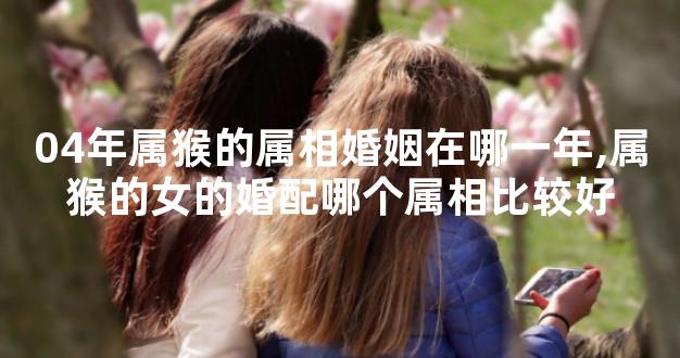 04年属猴的属相婚姻在哪一年,属猴的女的婚配哪个属