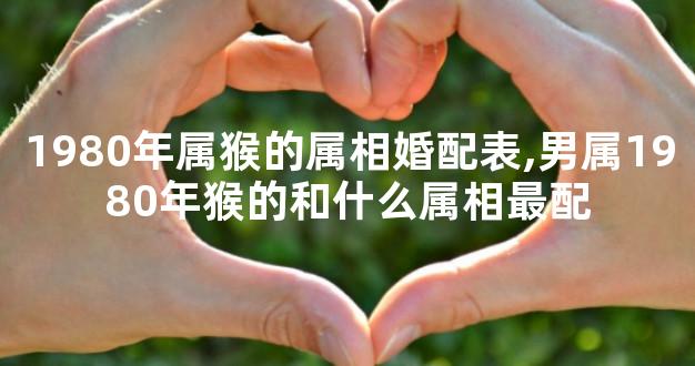 1980年属猴的属相婚配表,男属1980年猴的和什么属相最