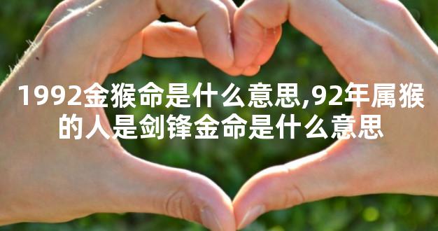 1992金猴命是什么意思,92年属猴的人是剑锋金命是什么意思