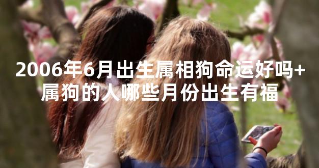 2006年6月出生属相狗命运好吗+属狗的人哪些月份出生