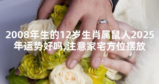 2008年生的12岁生肖属鼠人2025年运势好吗,注意家宅方位