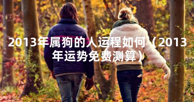 2013年属狗的人运程如何（2013年运势免费测算）