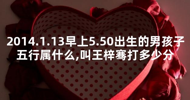 2014.1.13早上5.50出生的男孩子五行属什么,叫王梓骞打多