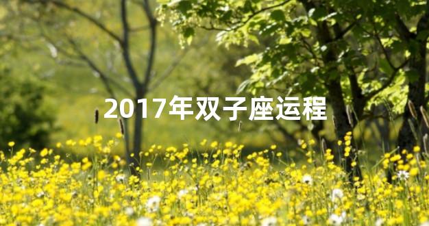2017年双子座运程