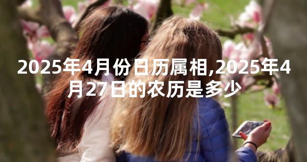 2025年4月份日历属相,2025年4月27日的农历是多少