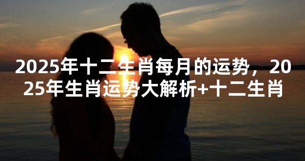 2025年十二生肖每月的运势，2025年生肖运势大解析+十