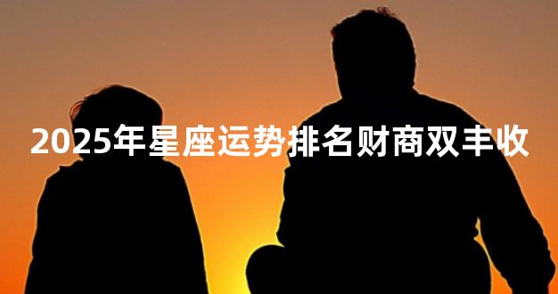 2025年星座运势排名财商双丰收