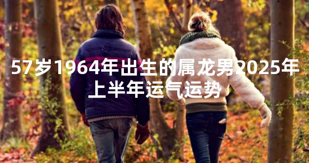 57岁1964年出生的属龙男2025年上半年运气运势