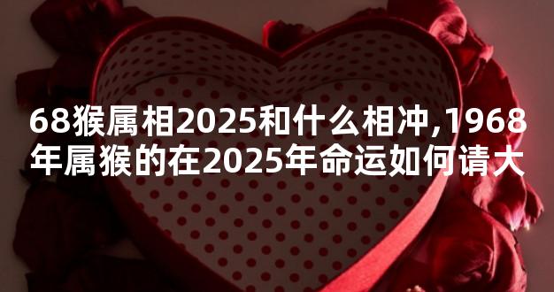 68猴属相2025和什么相冲,1968年属猴的在2025年命运如何