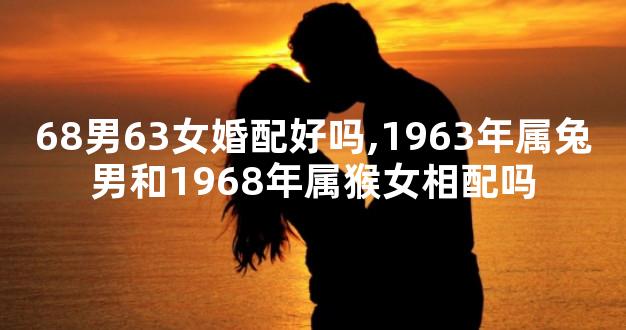 68男63女婚配好吗,1963年属兔男和1968年属猴女相配吗