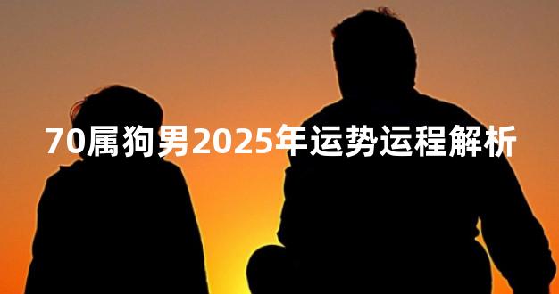70属狗男2025年运势运程解析