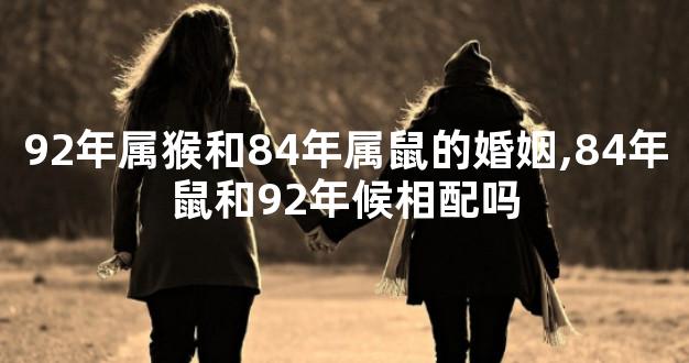 92年属猴和84年属鼠的婚姻,84年鼠和92年候相配吗