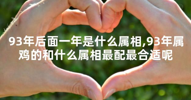 93年后面一年是什么属相,93年属鸡的和什么属相最配最合适呢
