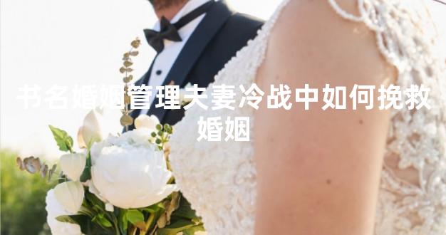 书名婚姻管理夫妻冷战中如何挽救婚姻