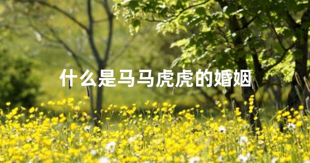 什么是马马虎虎的婚姻