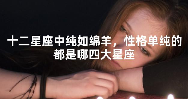 十二星座中纯如绵羊，性格单纯的都是哪四大星座