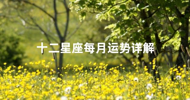 十二星座每月运势详解
