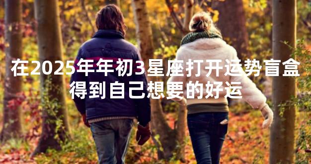 在2025年年初3星座打开运势盲盒得到自己想要的好运