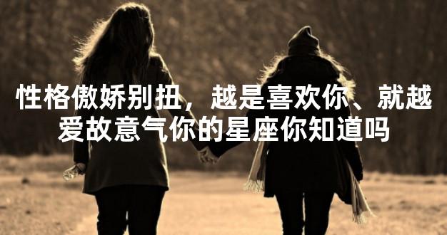 性格傲娇别扭，越是喜欢你、就越爱故意气你的星座你知道吗