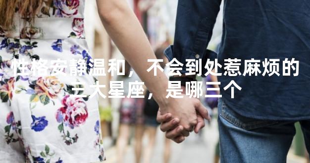 性格安静温和，不会到处惹麻烦的三大星座，是哪三个