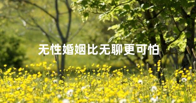 无性婚姻比无聊更可怕