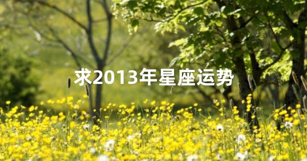 求2013年星座运势
